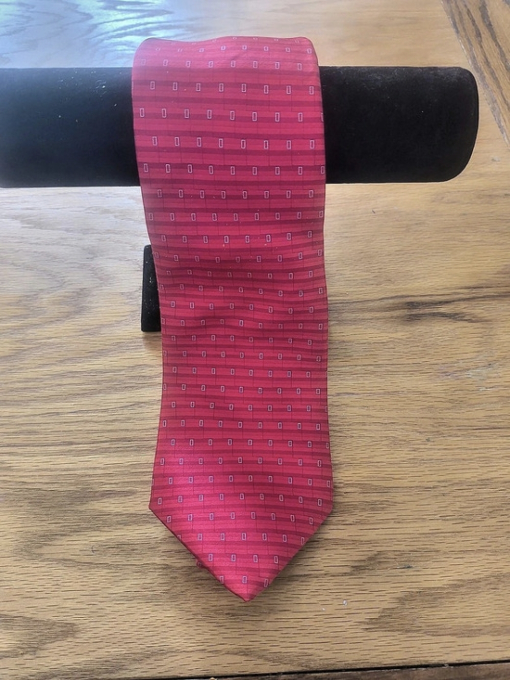 Stafford Geometric Silk Tie in Red